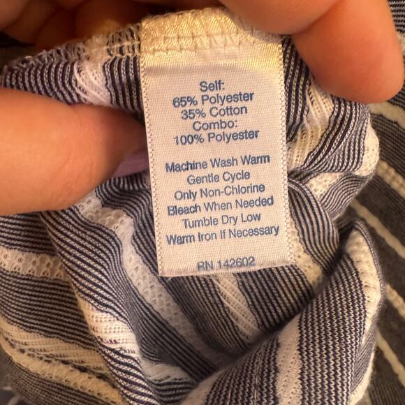 Sail to Sable Striped Shift Dress Black White Knitted Crew Neck Back Zip Sz S - Picture 4 of 4